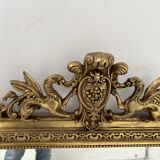 Louis XVI style mirror in wood and gilded stucco, 19th century