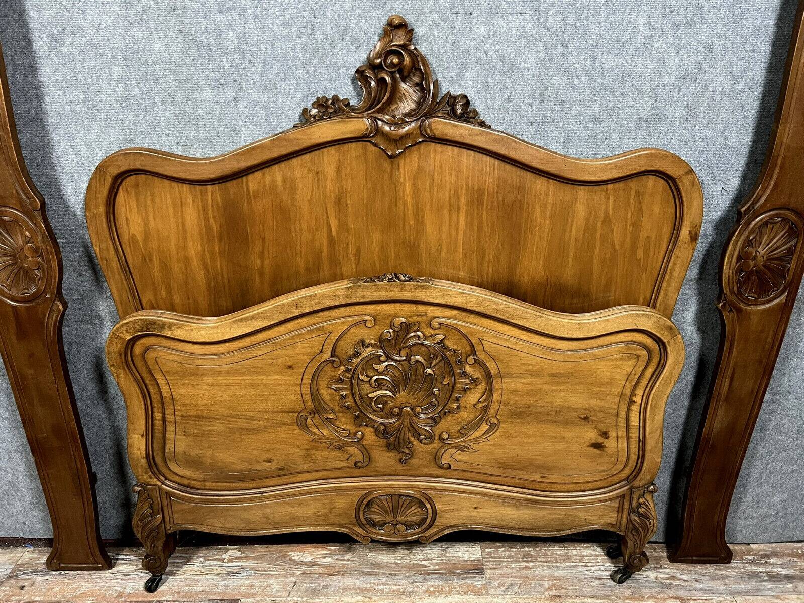 Louis XV Rocaille center bed in walnut circa 1880