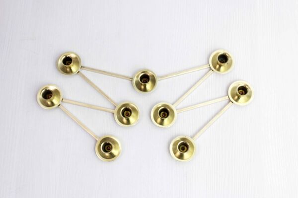 Bougeoir Margareta par Lars Holmström, bougeoir accordéon en laiton 1950