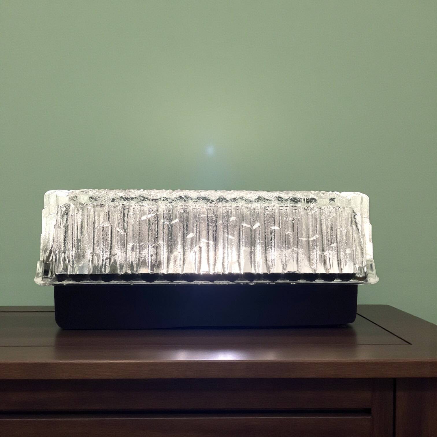 Rectangular glass flush mount ceiling or wall light