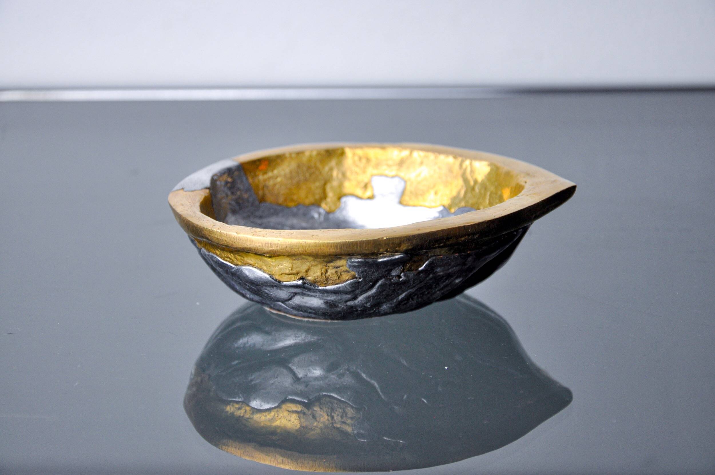 Brutalist empty pocket "walnuts" by Arte3, Spain, 1980