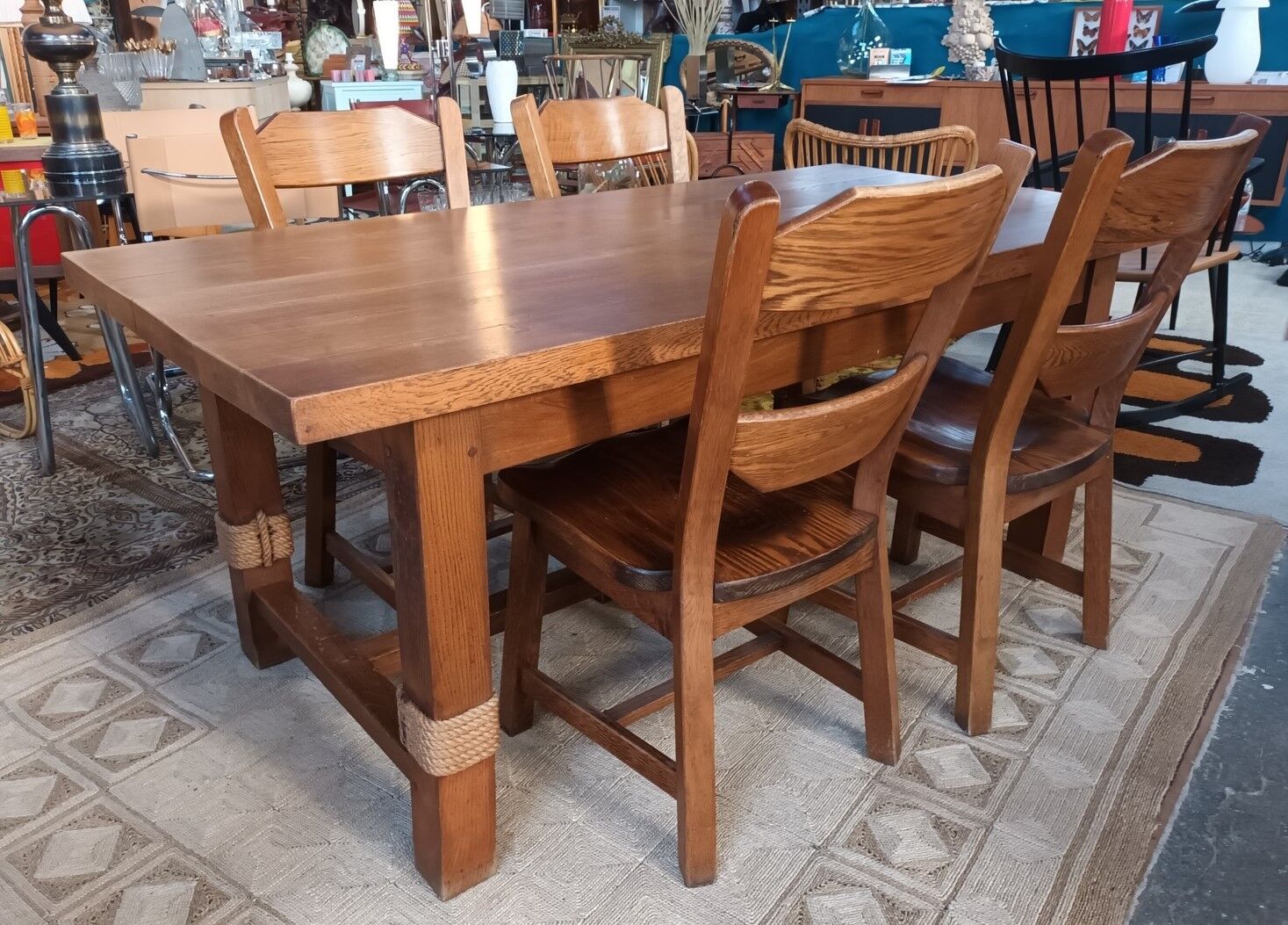 Solid oak farmhouse table