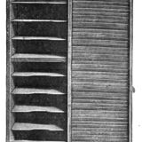 Double frame cabinet with solid oak curtains 50s