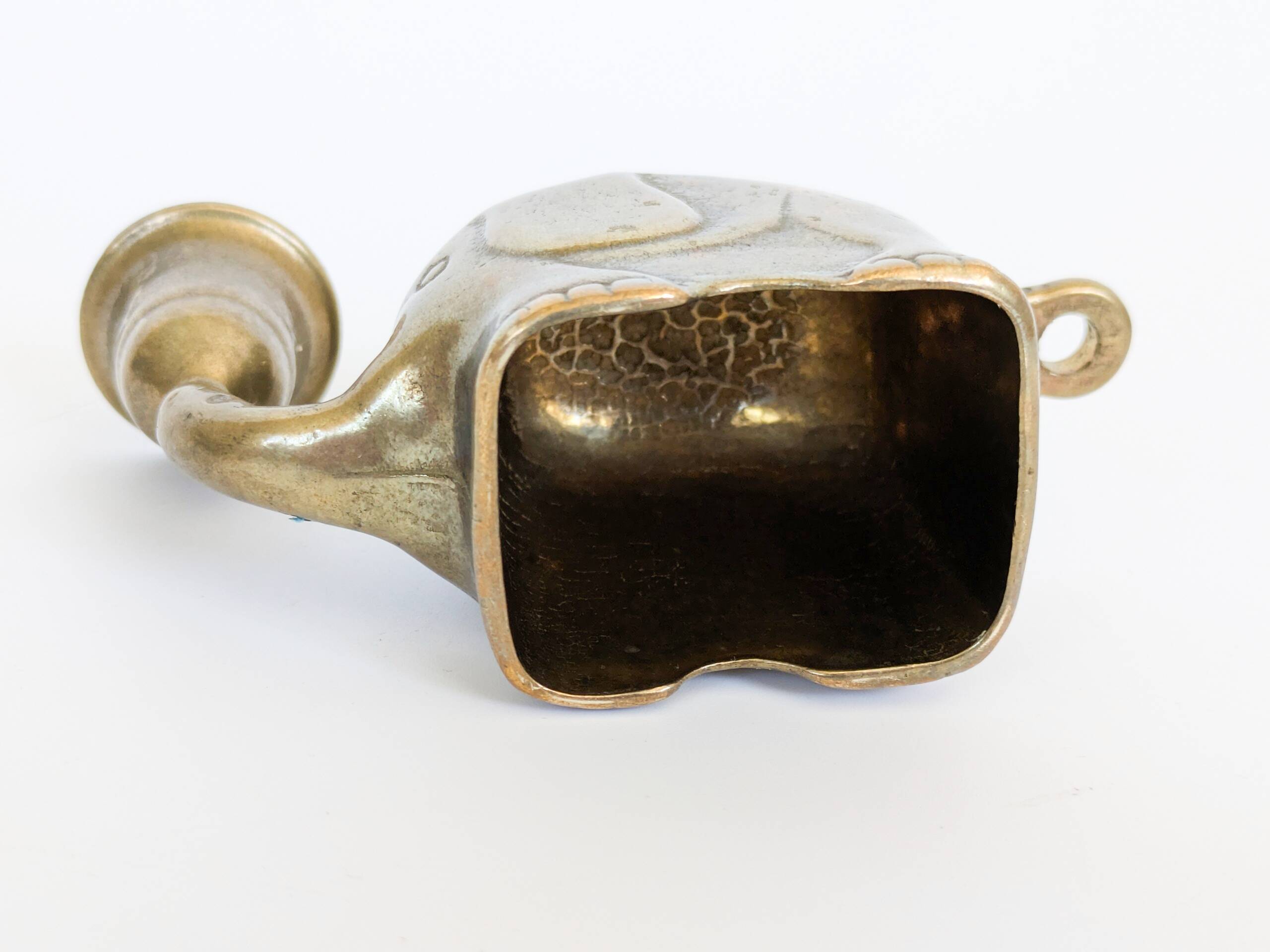 Vintage brass elephant figurine candle holder Haku mid-century