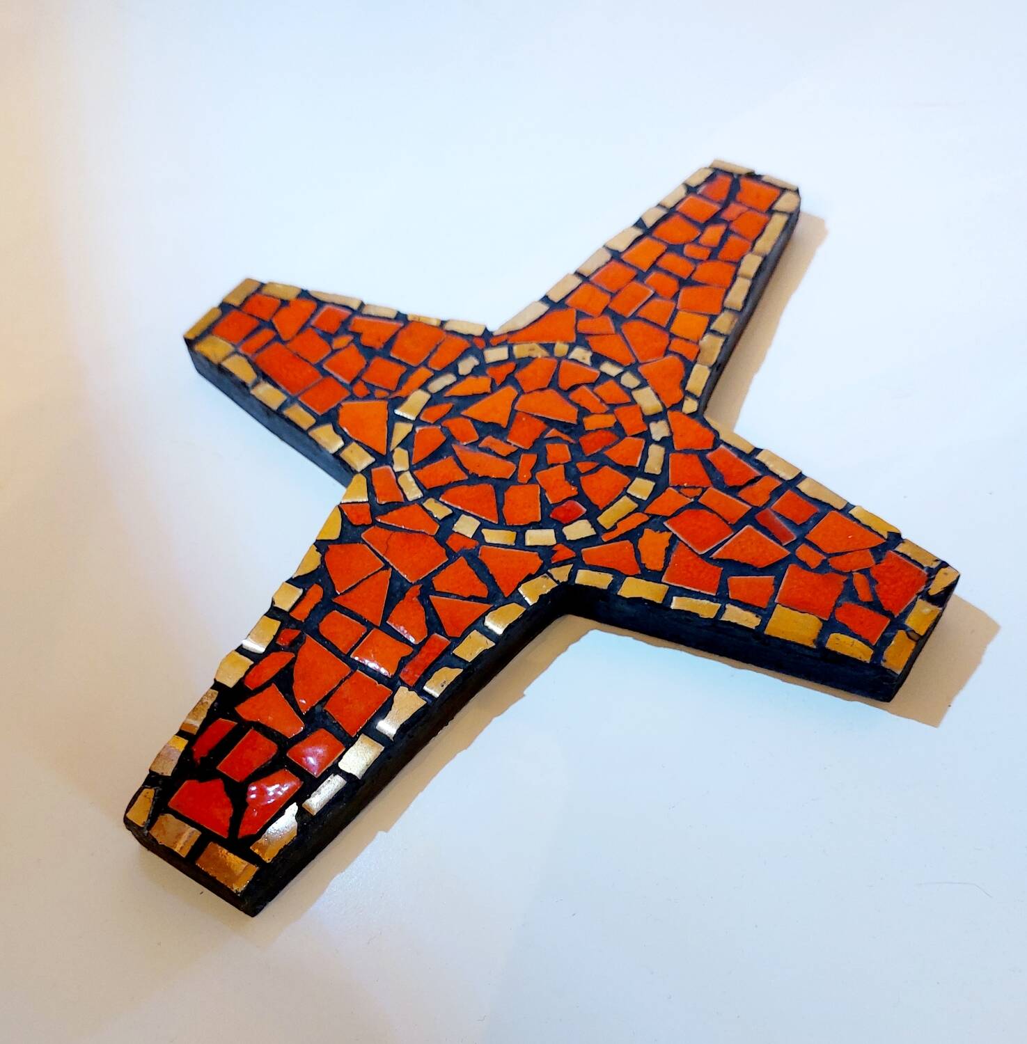 Vintage ceramic mosaic cross