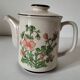 Vintage flowered stoneware teapot – 1970s