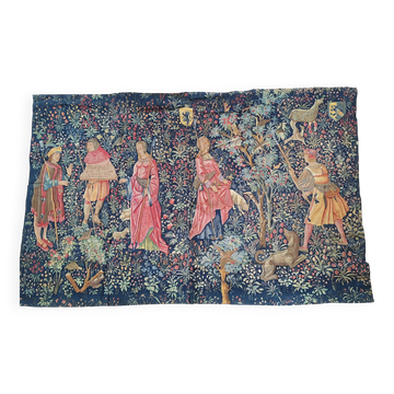 Reproduction par Artis Flora d’une tapisserie murale Noble Pastorale ou Cueillette des fruits XVI