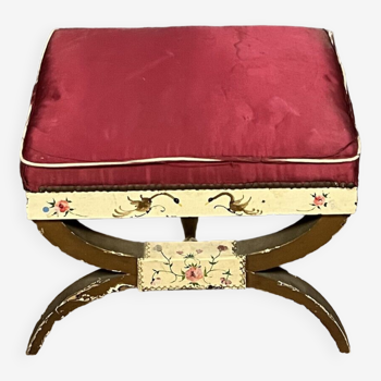 Siège curule époque Empire en bois doré et laqué vers 1810