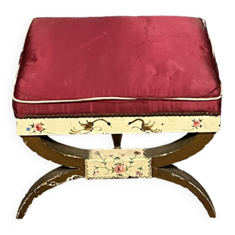 Empire period curule seat in gilded and lacquered wood circa 1810