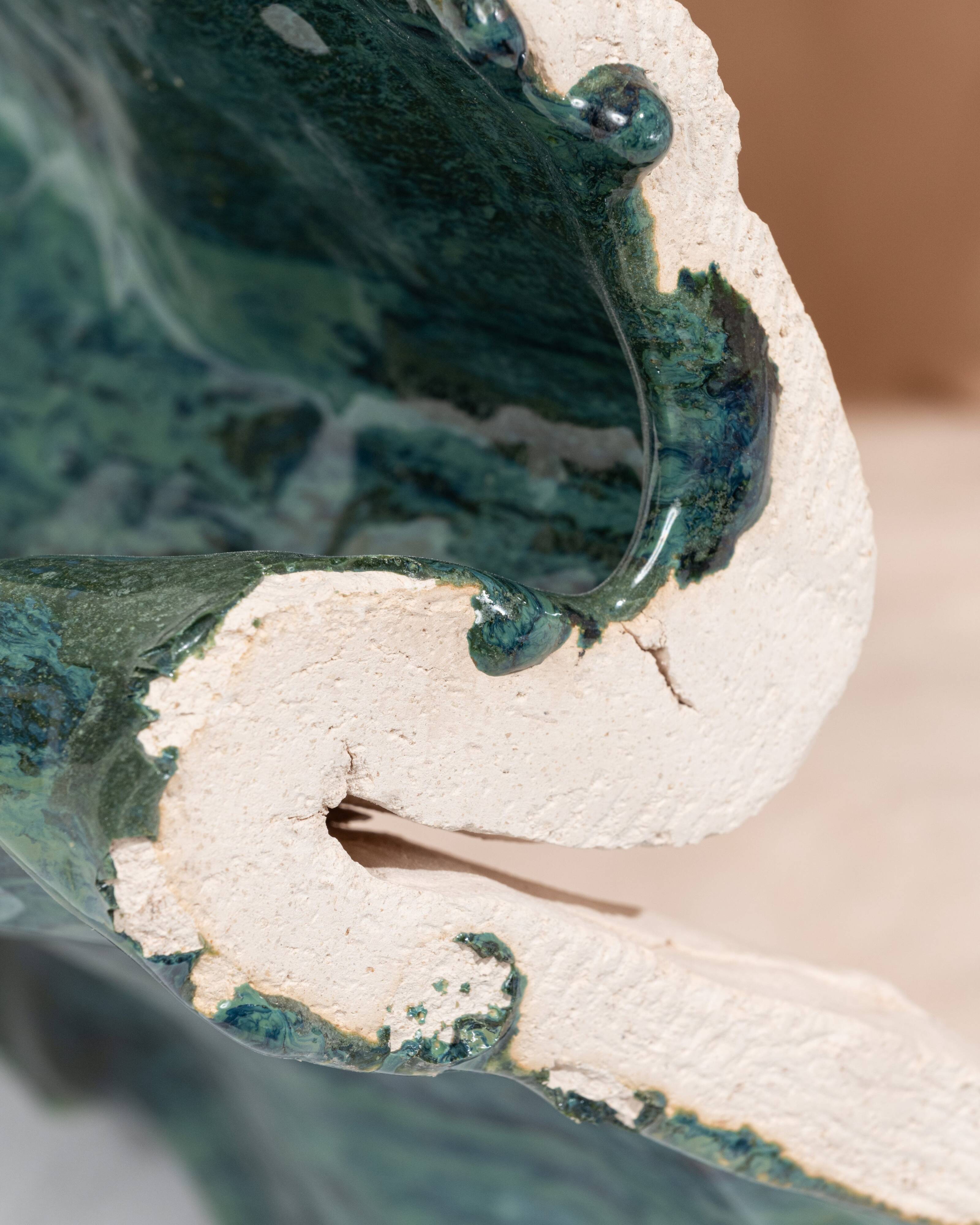 Green sandstone side table