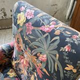 Fauteuil accoudoirs Jean Roche fleuri