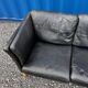 Danish vintage 2 seater black leather sofa 1970s