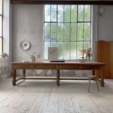 Solid walnut farmhouse castle table 1900 XXL