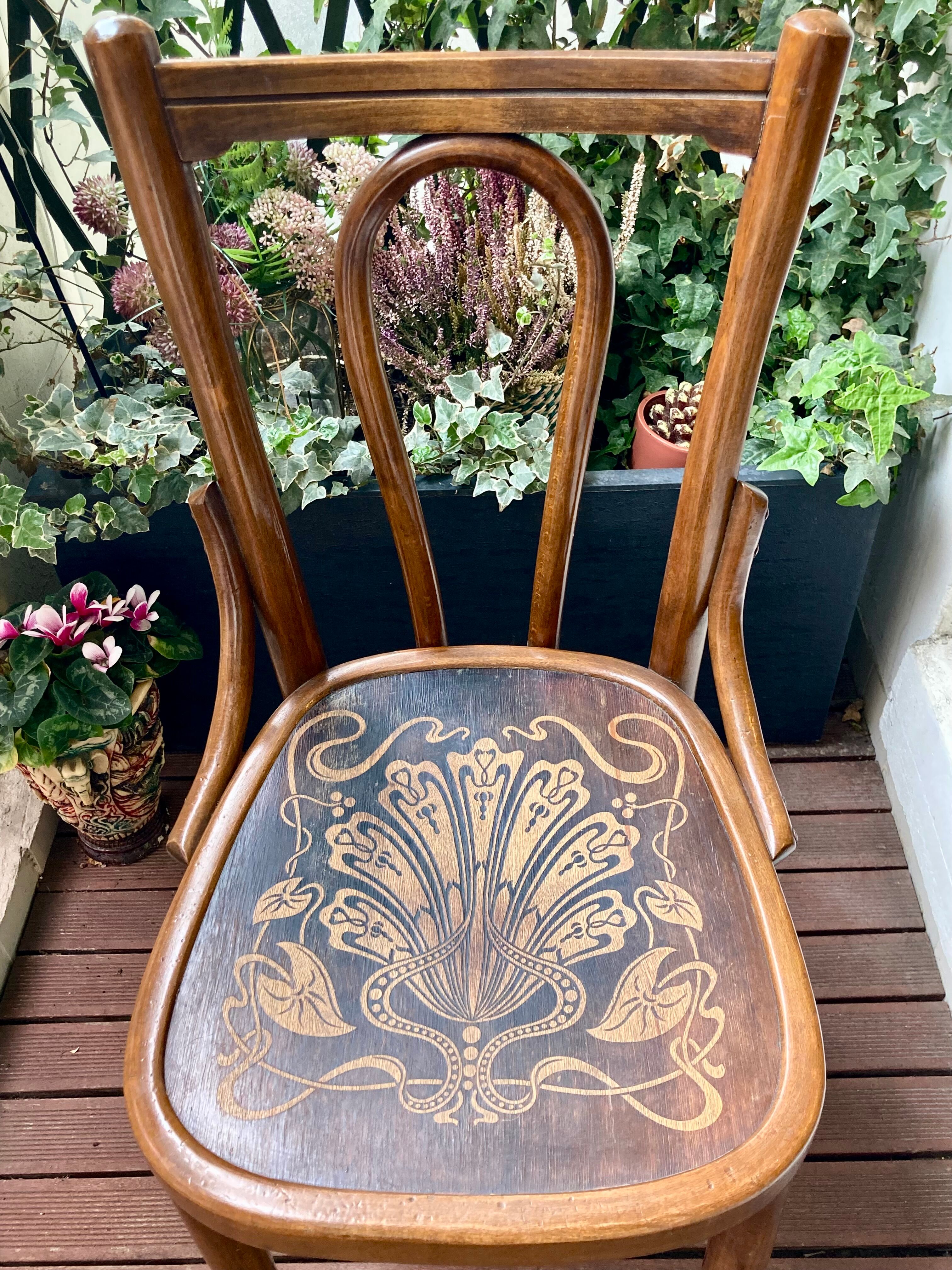 Pair of Bauman bistro chairs - Art Nouveau