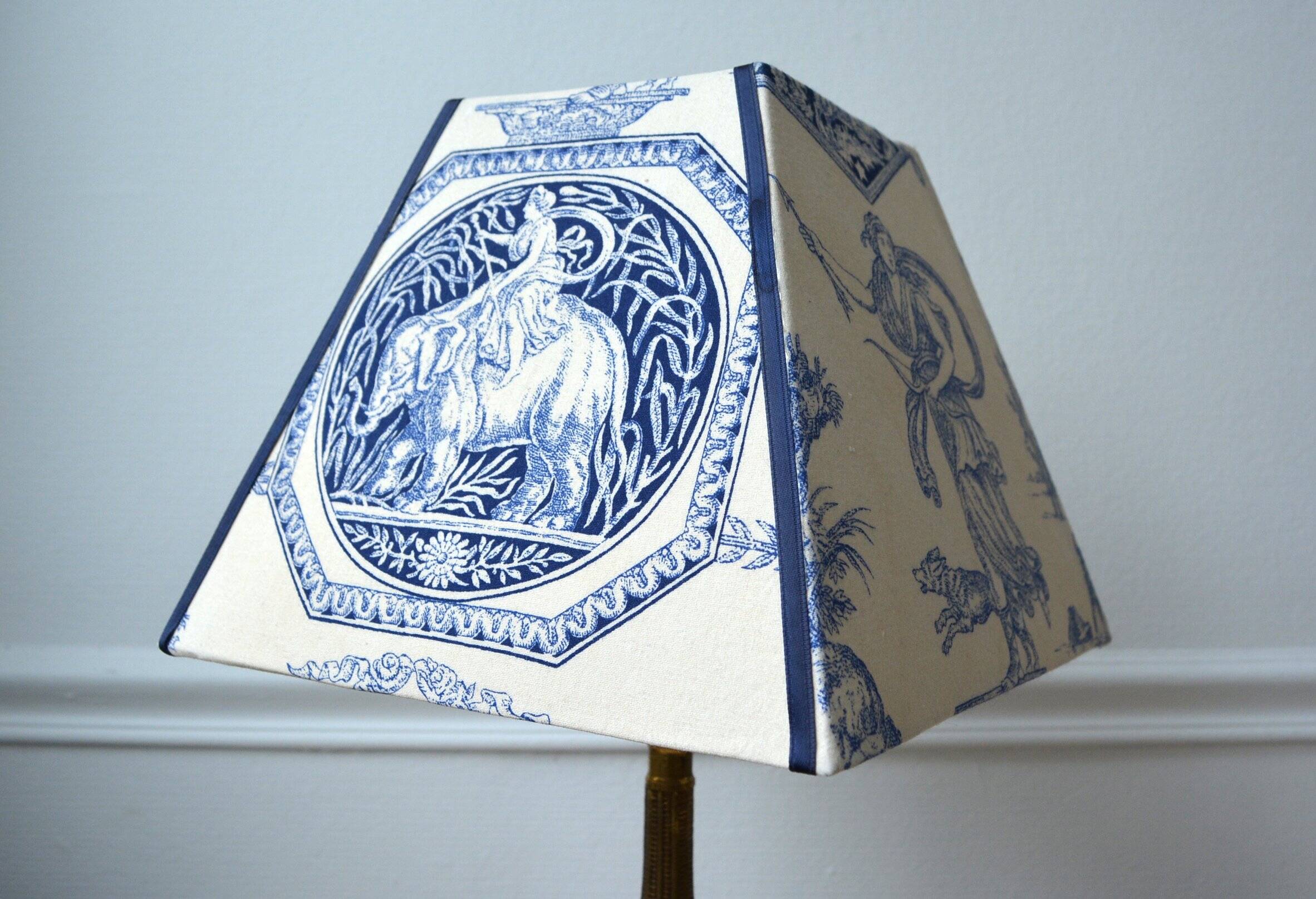 Blue toile de Jouy lampshade