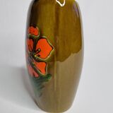 Vintage vase decorated with fruit and flowers hand-painted 20 cm