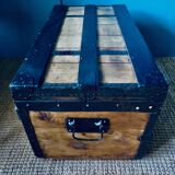 Cargo trunk or seat. Wood and metal, France circa 1900.