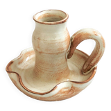 Handmade candle holder in vintage stoneware