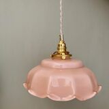 Vintage pendant lamp in pink opaline