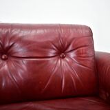 Pair of vintage leather armchairs , Czechoslovakia 1970s