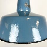 Industrial Blue Enamel Factory Lamp with Cast Iron Top, 1960s