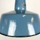 Industrial Blue Enamel Factory Lamp with Cast Iron Top, 1960s