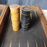 Backgammon game old wooden board game