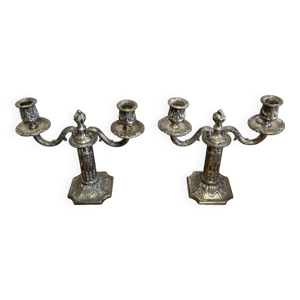 Paire de bougeoirs style - vers 1850