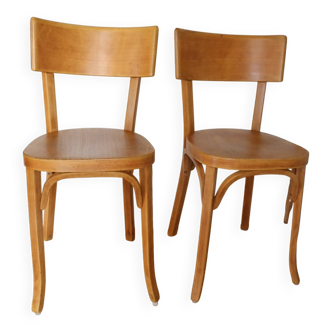 2 Baumann wide back chairs N°30 light beech