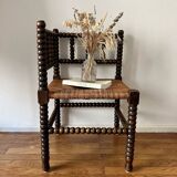Turned wood corner chair