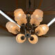 Mid-century glass & chrome chandelier, 1970's