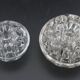 Set of 2 antique glass pressed transparent flower holders