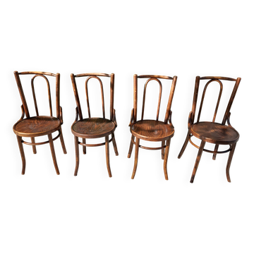 4 round bistro chairs in bent wood