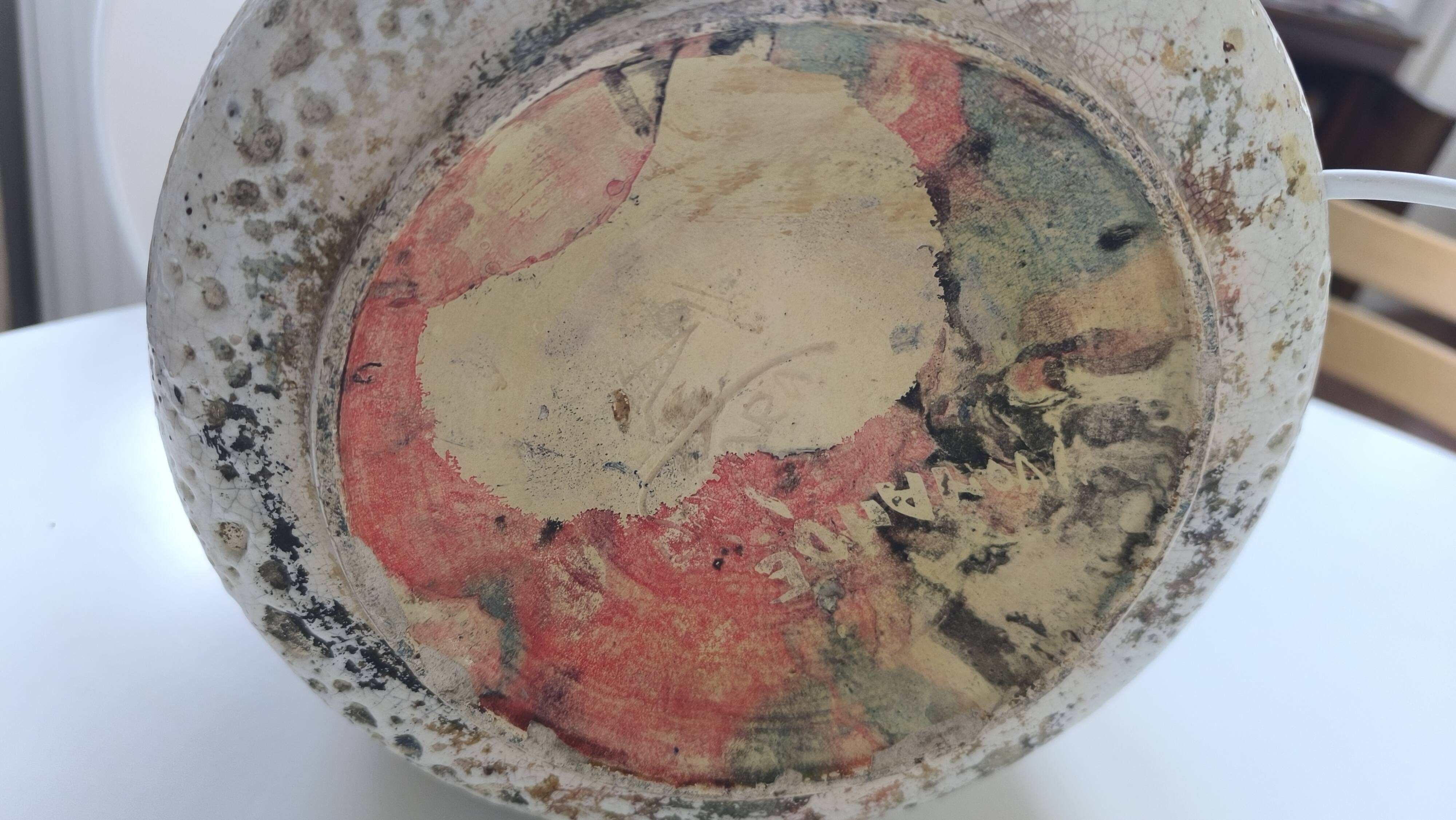 Lampe en faience vintage 1960
