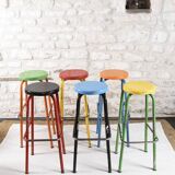 Set of 6 industrial high stools