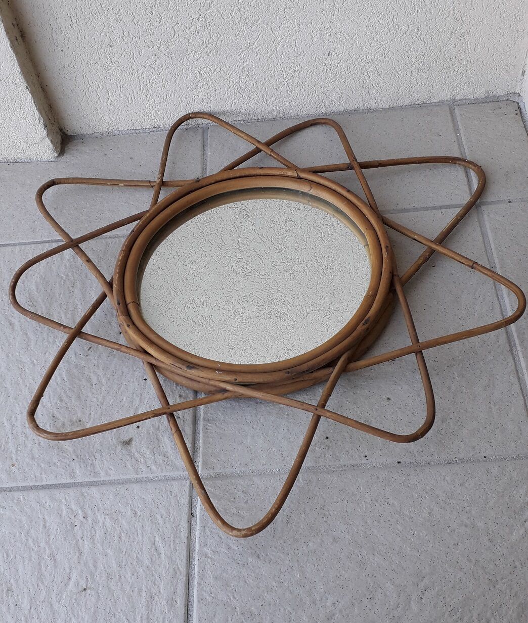 Miroir en rotin, 55 cm