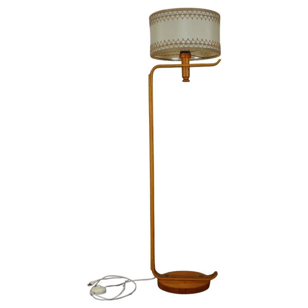 Scandinavian wooden floor lamp, 1960s