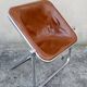 Plona brown leather folding chair by Giancarlo Piretti for Castelli/ Italian Space Age Design
