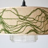 Glass and fabric hanging lamp