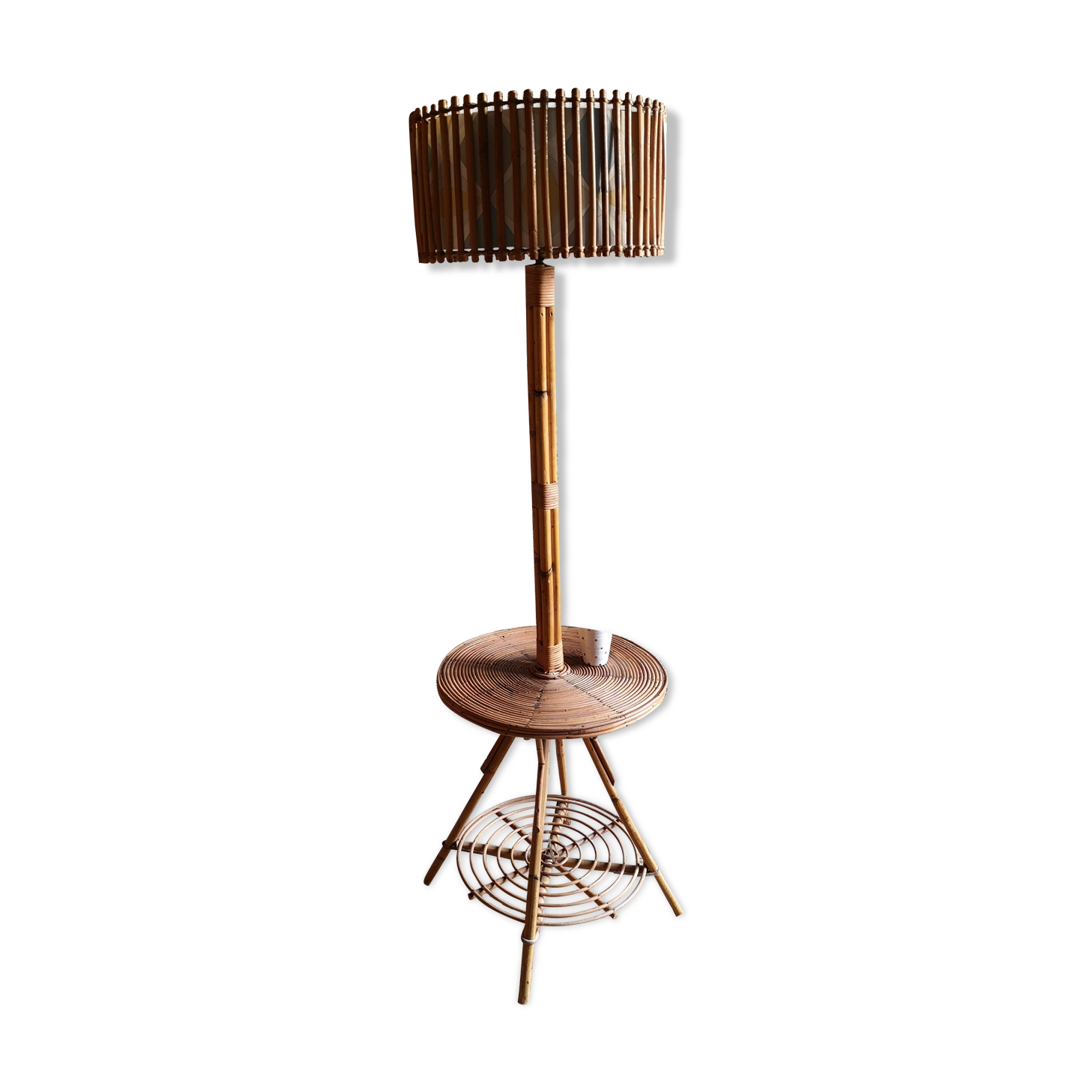 Vintage rattan lamp lamp in 60s