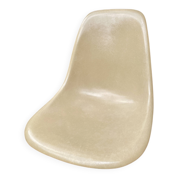 Coque Beige Fiberglass Side Chair Eames Vintage by Herman Miller