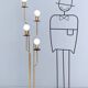 Brass, varnished metal and plexiglas floor lamp "alberelli" by c. la gaipa, 2020