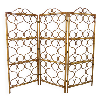 Rattan roomdivider folding screen Italy 1960’s