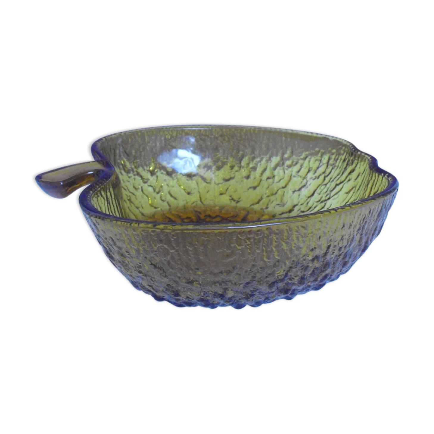 Plat creux en verre ambré