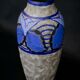 Vase Art déco en grès émaillé de Louis Dage, motifs papillon, circa 1930