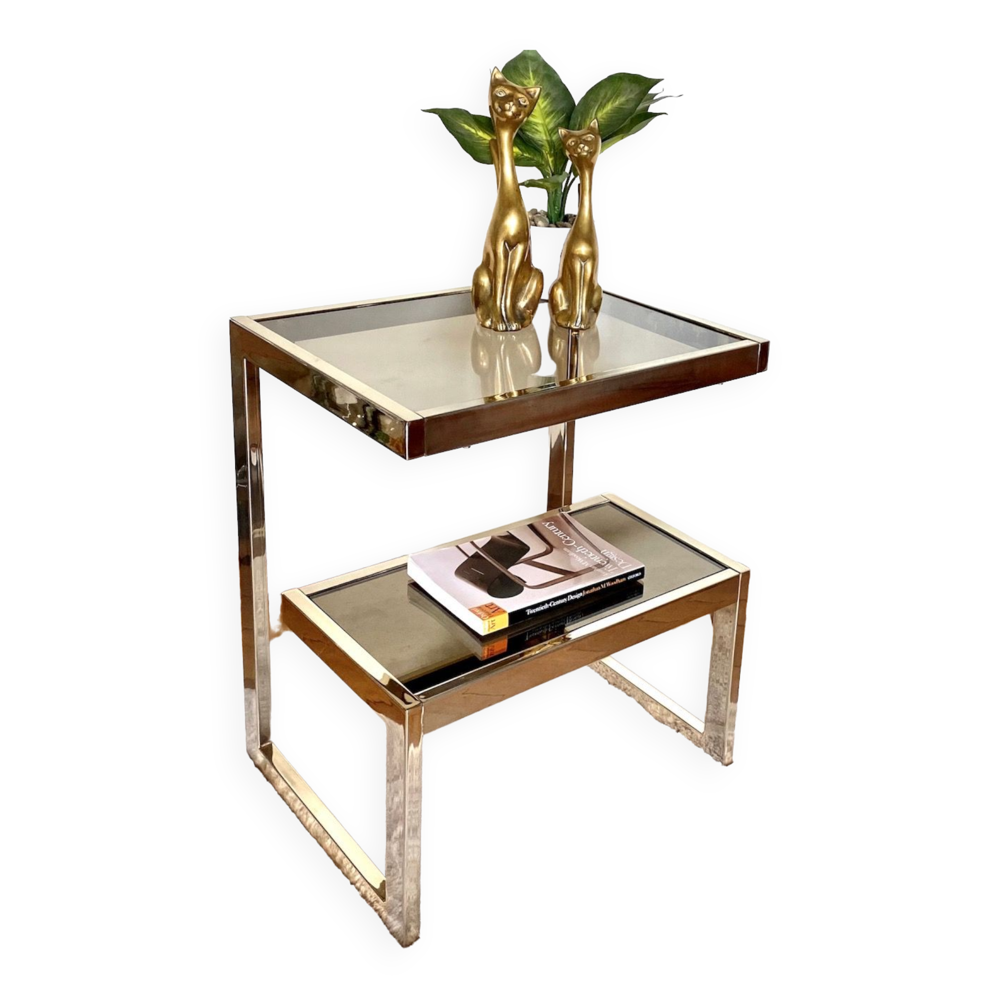 Belgochrom 'G' gold plated side table