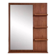 Scandinavian wooden mirror with integrated shelves
