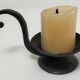 brutalist hand candle holder wrought iron 50s