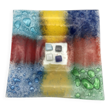 Murano art glass pocket tray, color blocks