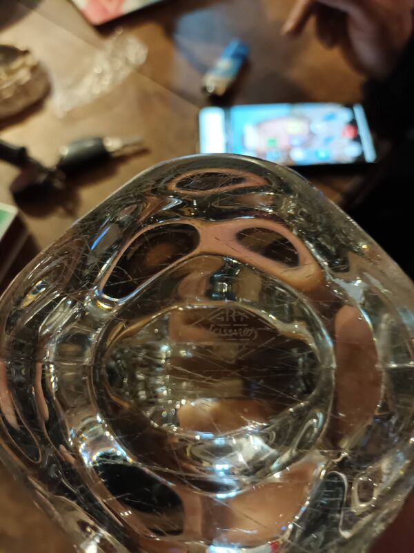 Paire de bougeoirs en cristal de Vannes